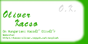 oliver kacso business card